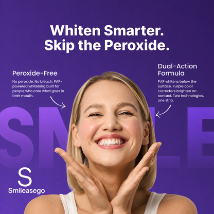 smileasego Purple Teeth Whitening Strips – Peroxide-Free Whitening for Sensitive Teeth