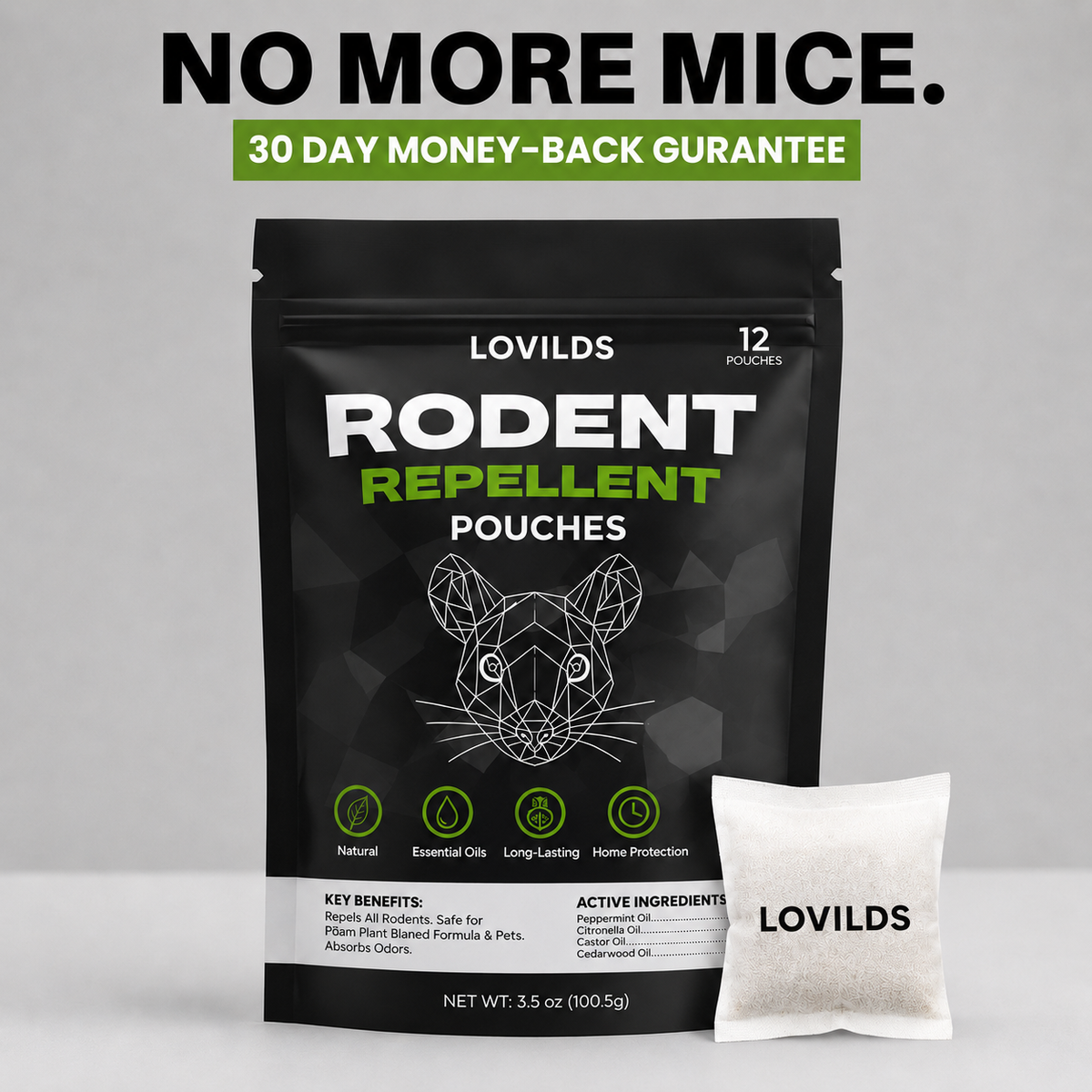 Natural Rodent Repellent Pouches