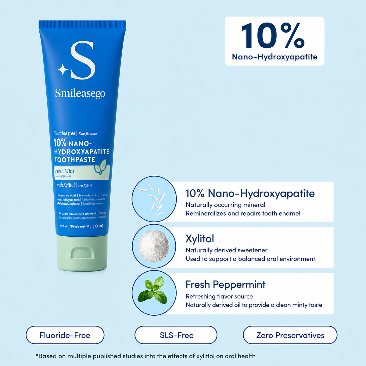 Smileasego 10% Nano-Hydroxyapatite Toothpaste