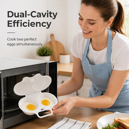 ⏳ FINAL 24 HOURS · 50% OFF 🥚 Microwave Double Egg Poacher with Lid & Handle