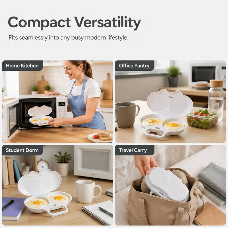 ⏳ FINAL 24 HOURS · 50% OFF 🥚 Microwave Double Egg Poacher with Lid & Handle